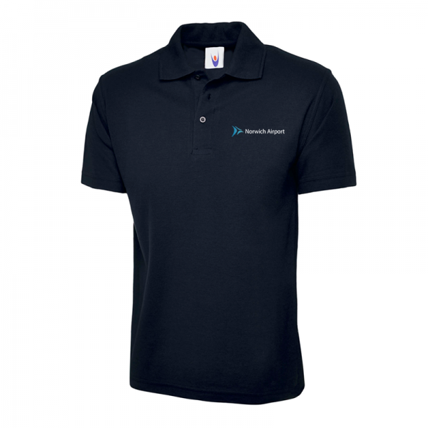 Norwich Airport navy polo